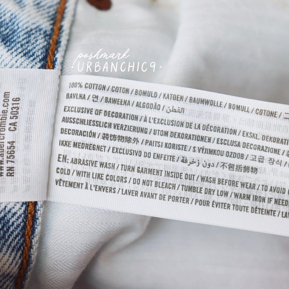 SOLD ABERCROMBIE High Rise Mom Jean Acid 28L - Picture 15 of 16